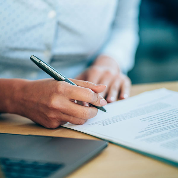 business professionals doing paperwork